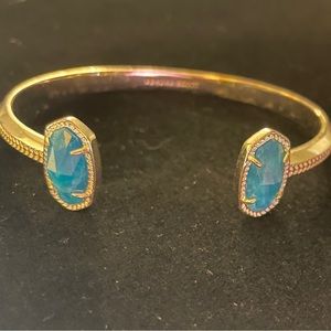 Kendra Scott Elton Gold Cuff Bracelet in Aqua Apatite